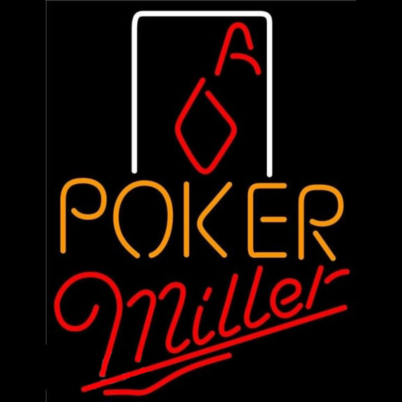 Miller Poker Squver Ace Beer Sign Enseigne Néon