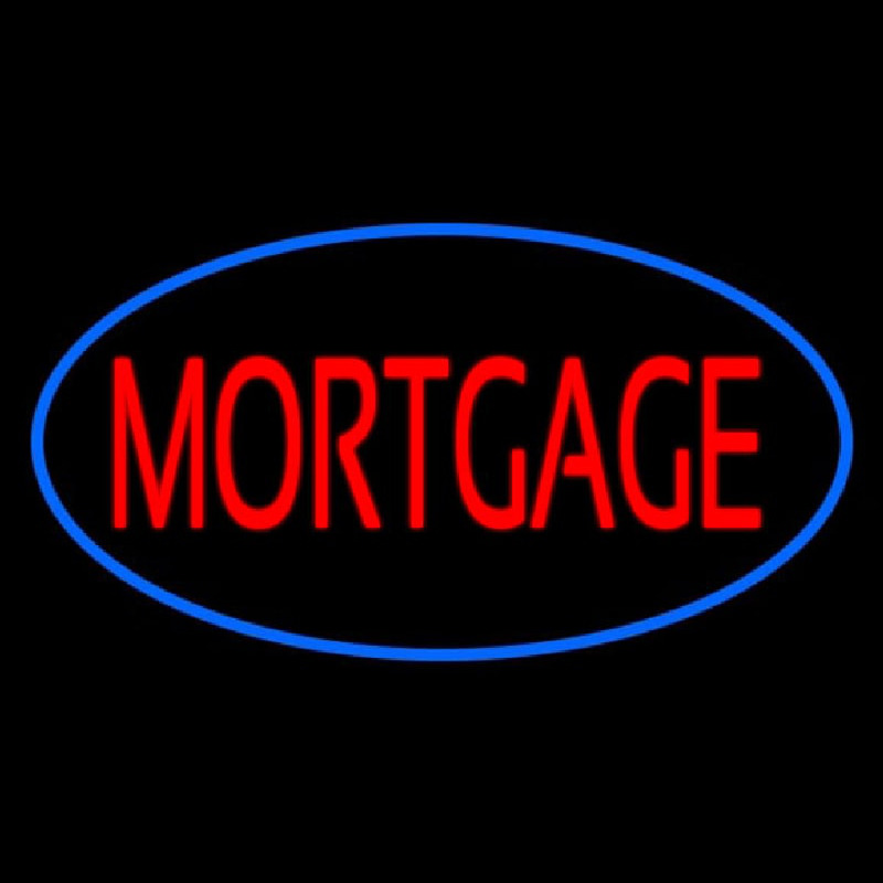 Mortgage Oval Blue Enseigne Néon