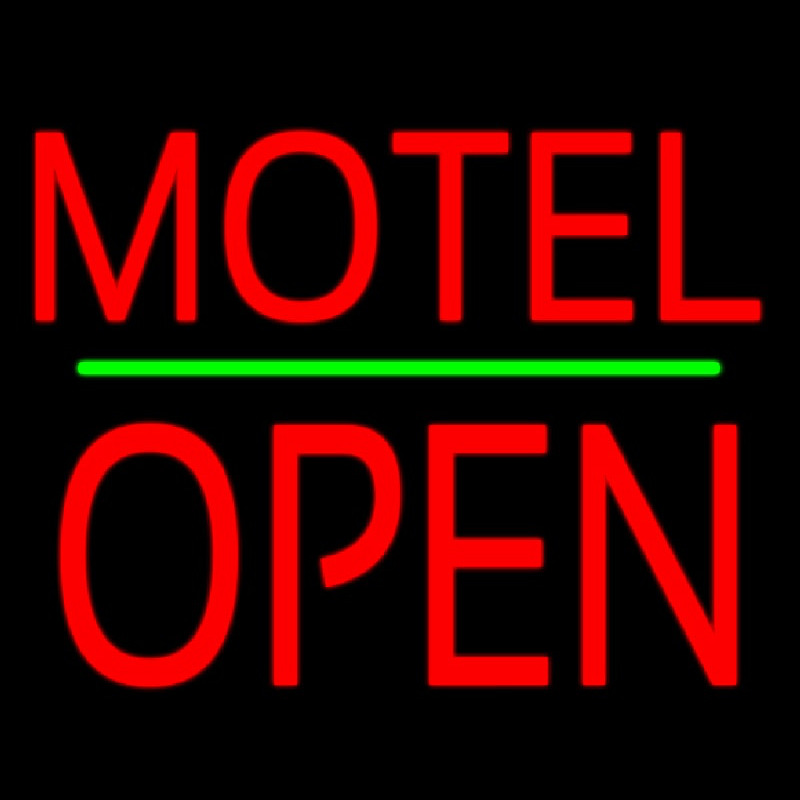 Motel Block Open Green Line Enseigne Néon