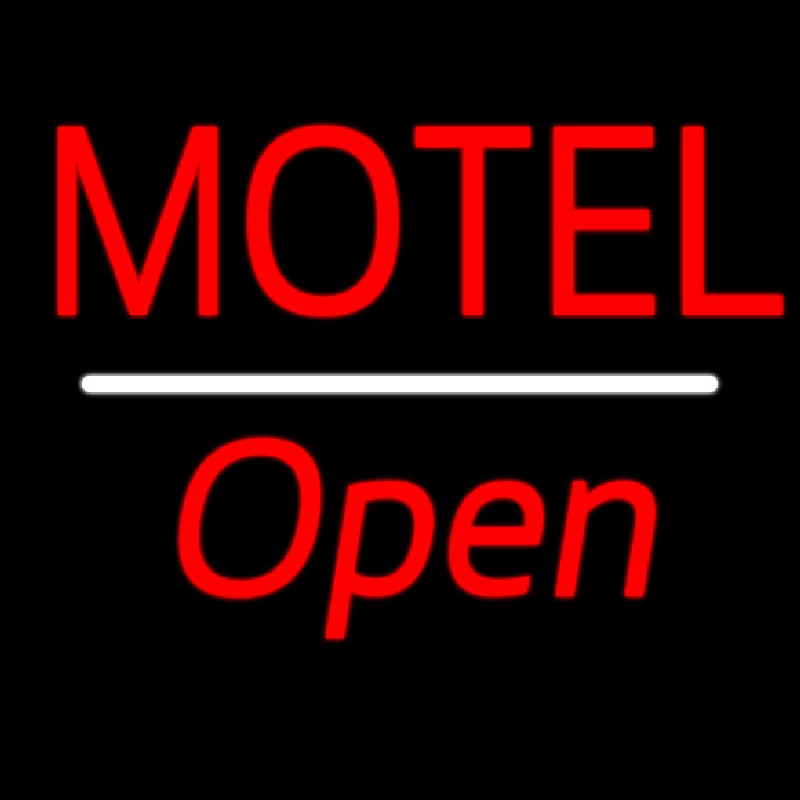 Motel Open White Line Enseigne Néon