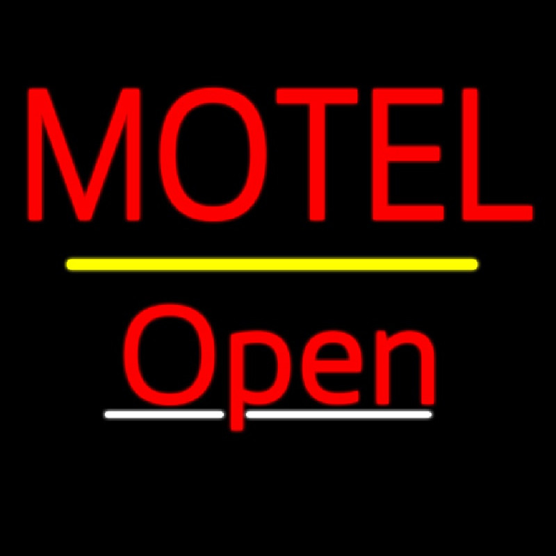 Motel Open Yellow Line Enseigne Néon