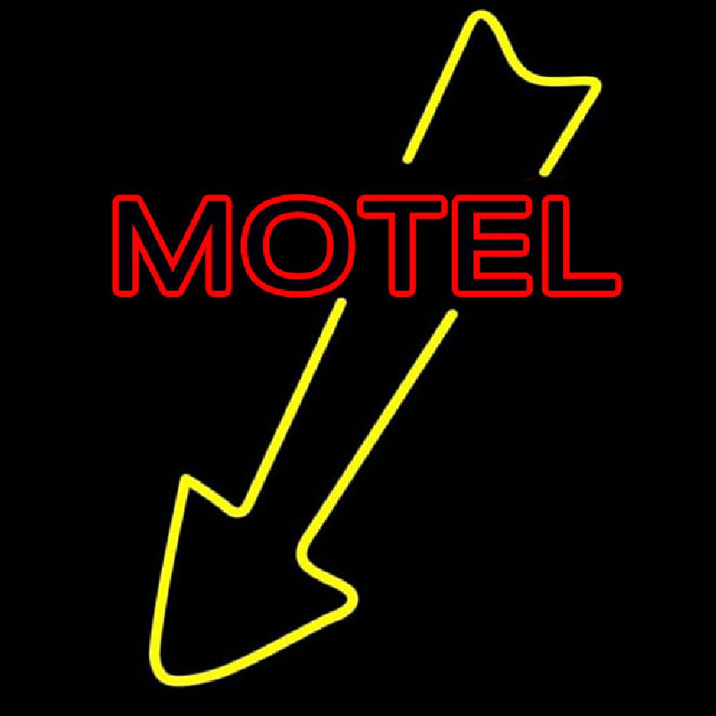 Motel With Down Arrow Enseigne Néon