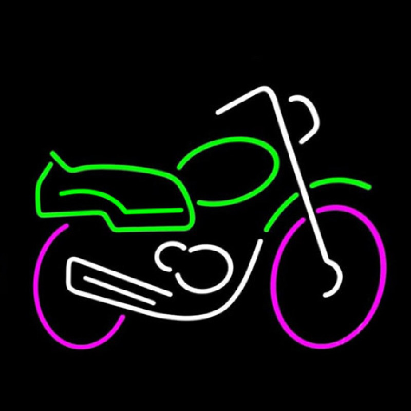 Motorcycle Multicolored Logo Enseigne Néon