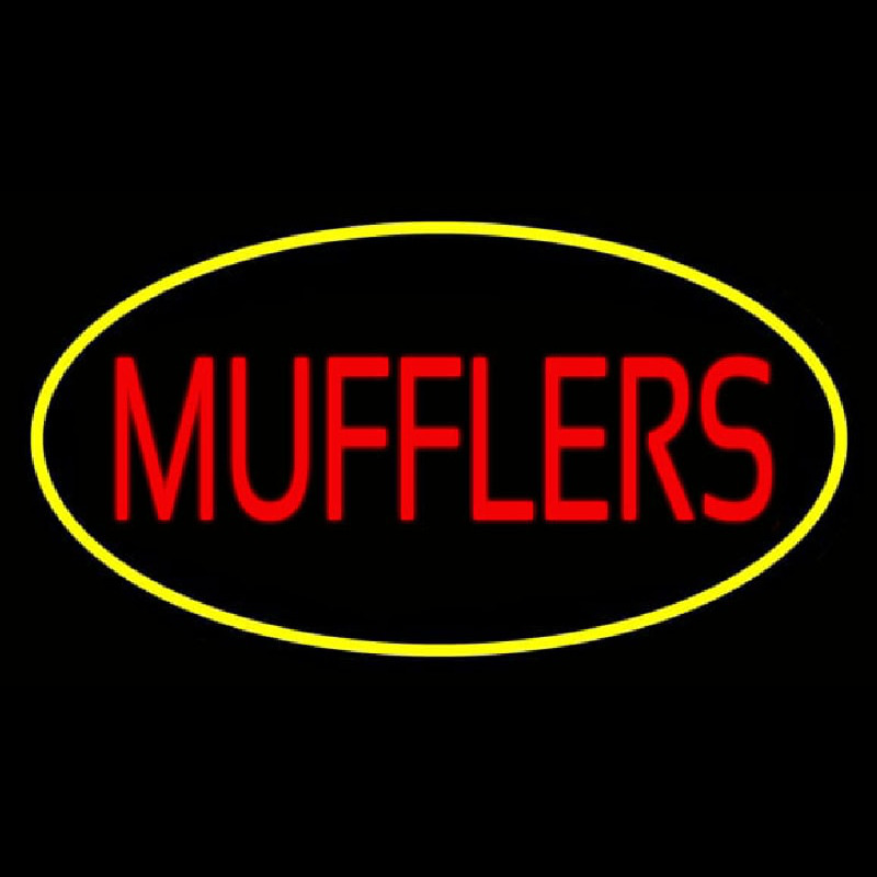 Mufflers Yellow Oval Enseigne Néon