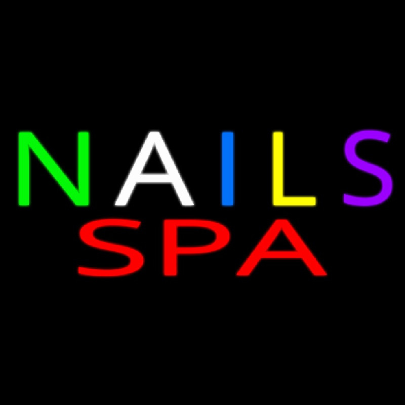 Multi Colored Nails Spa Enseigne Néon