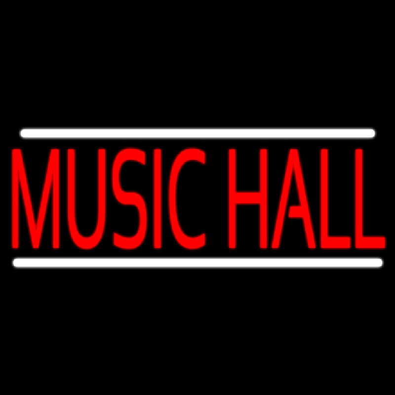 Music Hall White 1 Enseigne Néon