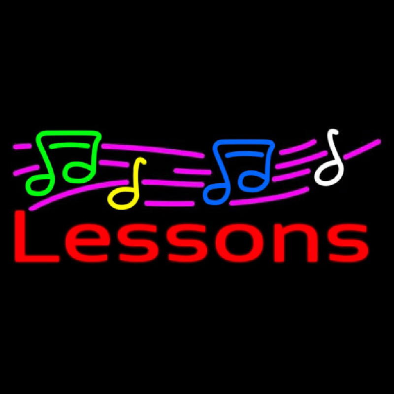 Music Lessons 1 Enseigne Néon