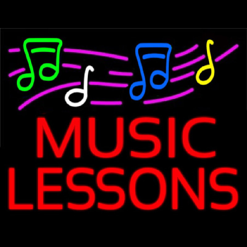 Music Lessons With Logo Enseigne Néon