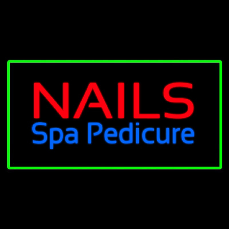 Nails Spa Pedicure Green Border Enseigne Néon