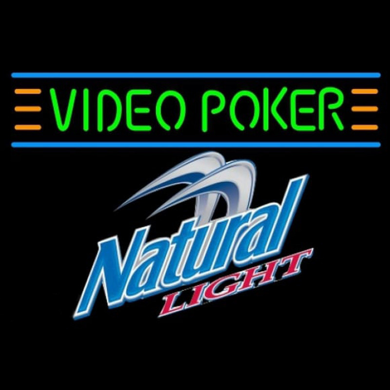 Natural Light Video Poker Beer Sign Enseigne Néon