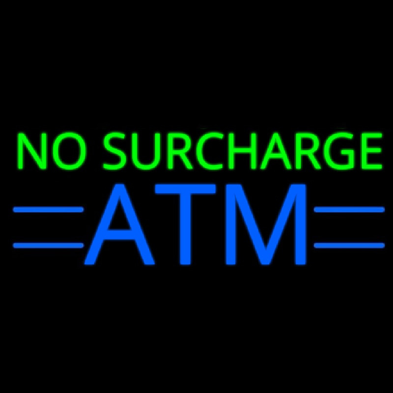 No Surcharge Atm 1 Enseigne Néon