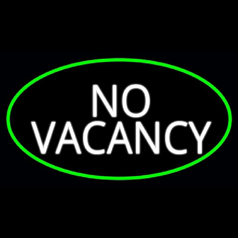 No Vacancy Oval Green Border Enseigne Néon