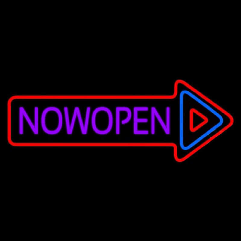 Now Open With Multicolor Arrow Enseigne Néon