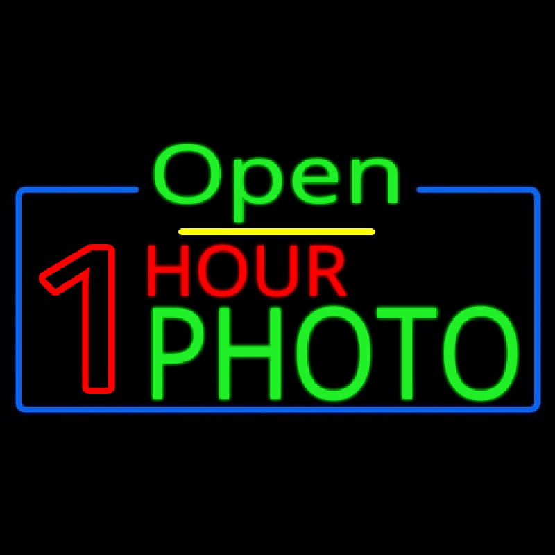 One Hour Photo Open Enseigne Néon