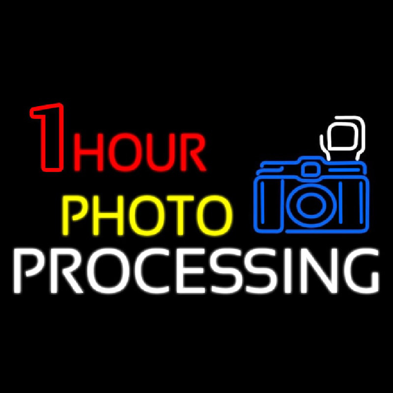 One Hour Photo Processing With Logo Enseigne Néon