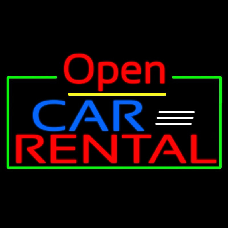 Open Car Rental Enseigne Néon