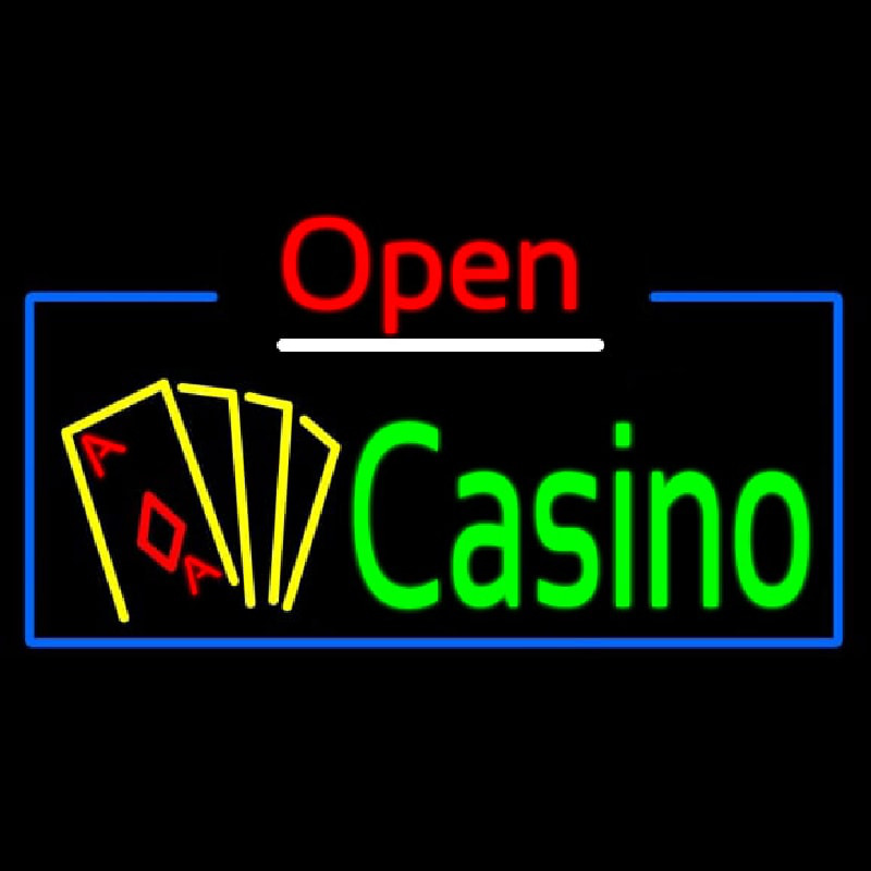 Open Casino With Cards Enseigne Néon