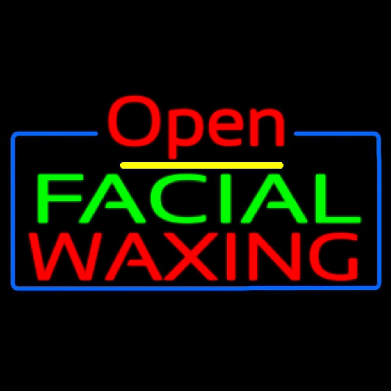 Open Green Red Facial Wa ing Blue Border Enseigne Néon