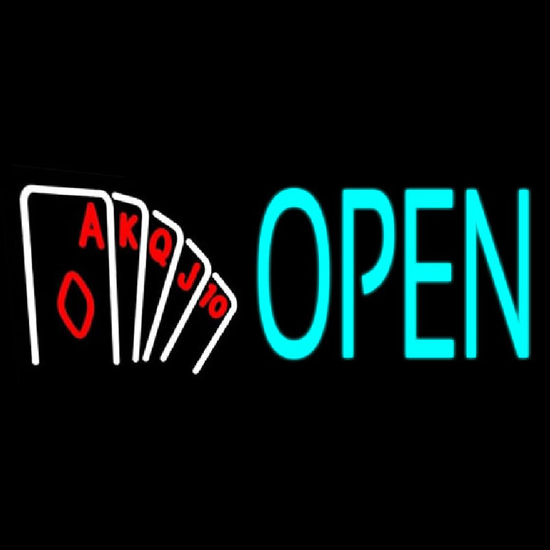 Open Royal Flush Poker Enseigne Néon