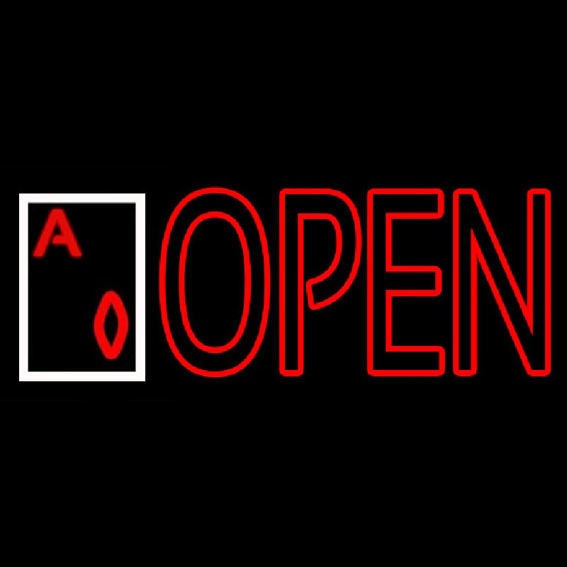 Open Royal Flush Poker Enseigne Néon