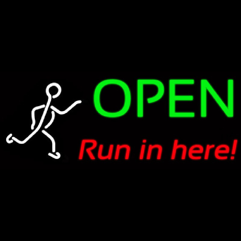 Open Run Ln Herei Enseigne Néon