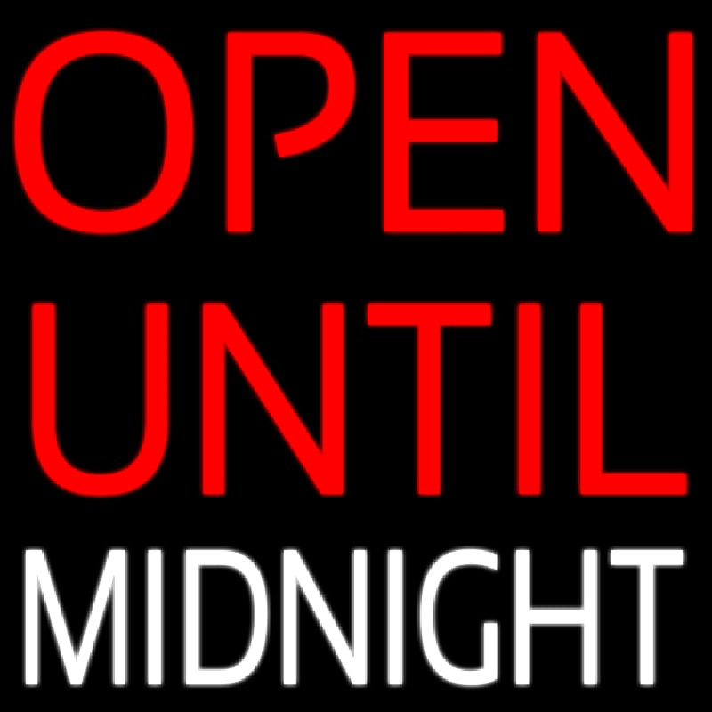 Open Until Midnight Enseigne Néon