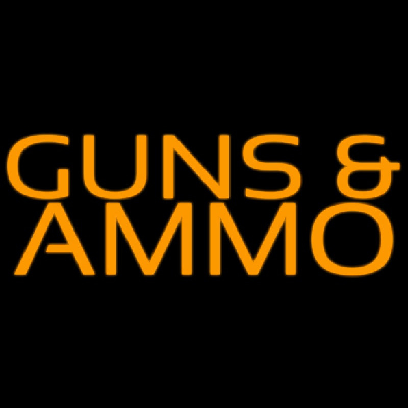 Orange Guns And Ammo Enseigne Néon