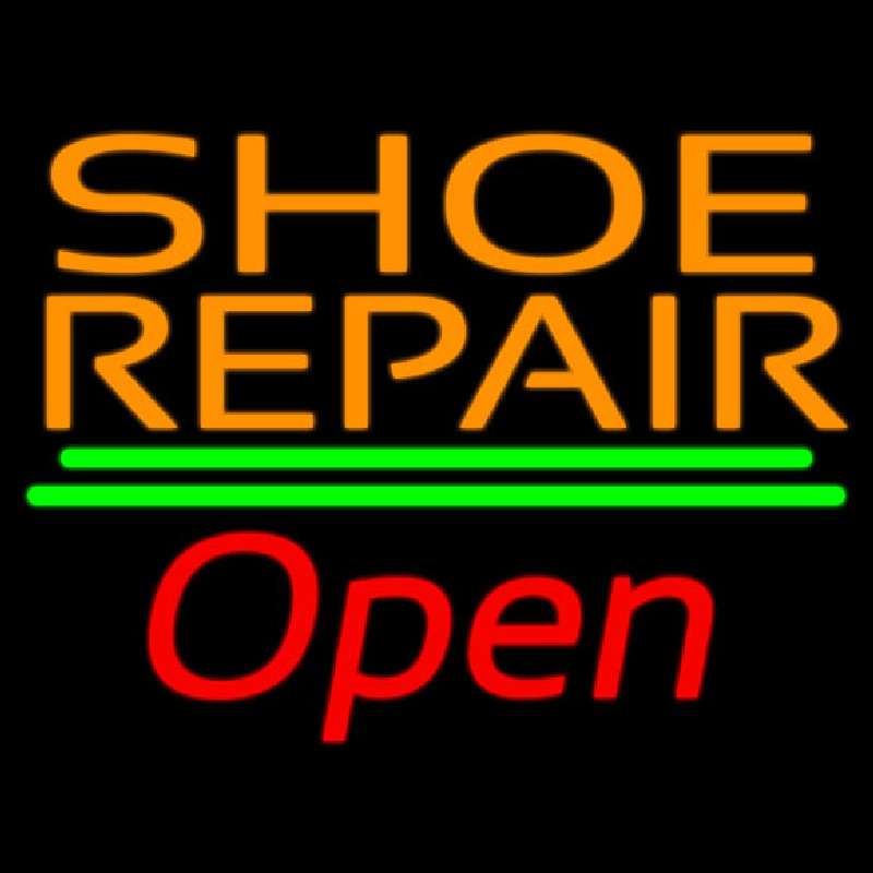 Orange Shoe Repair Open Enseigne Néon