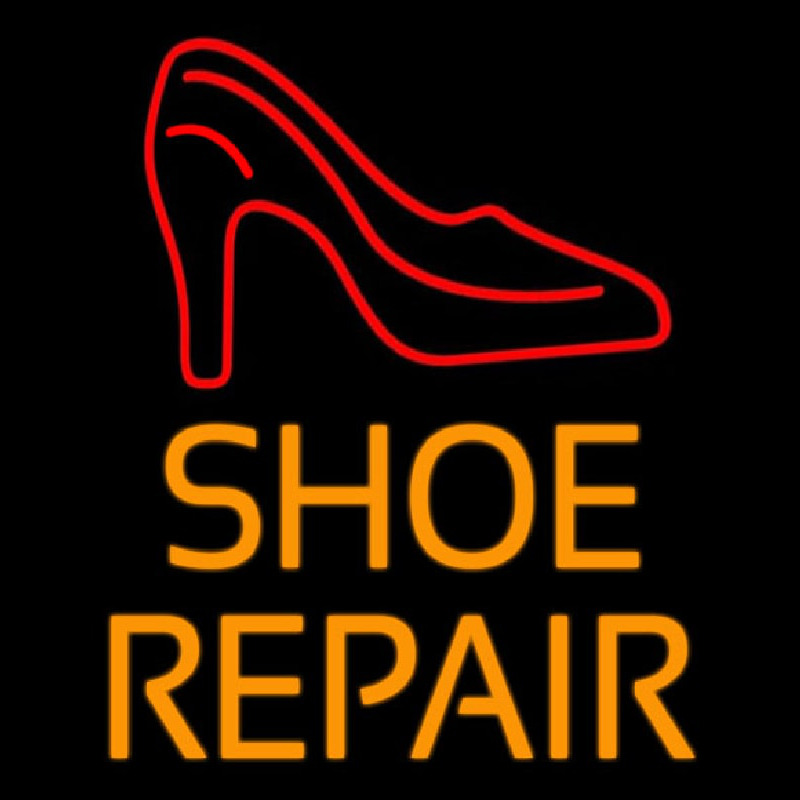 Orange Shoe Repair With Sandal Enseigne Néon