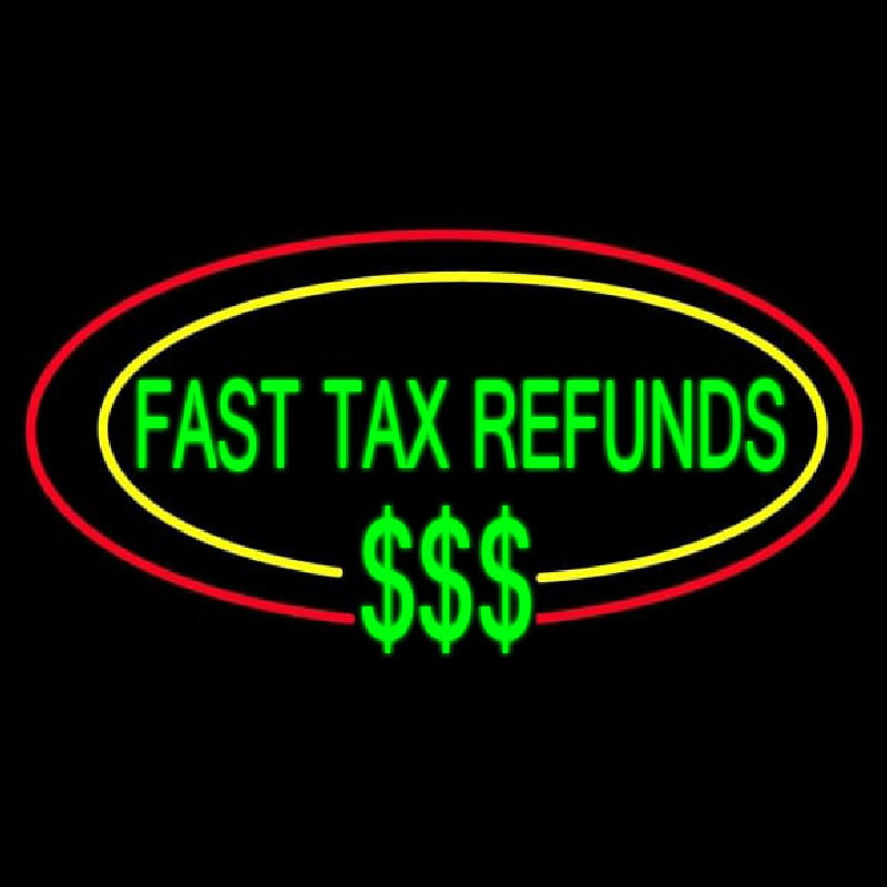 Oval Fast Ta  Refunds Enseigne Néon