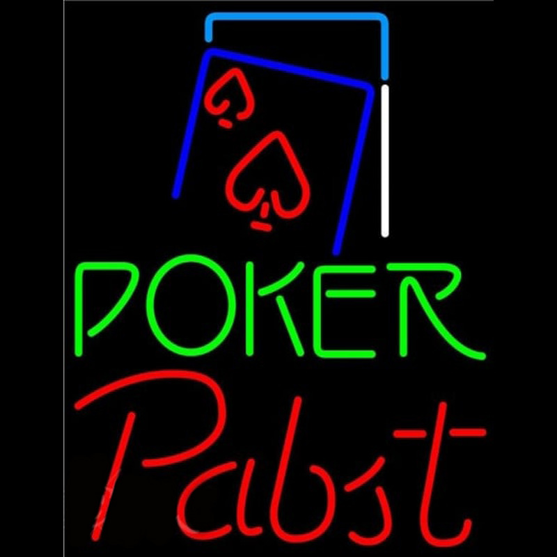 Pabst Green Poker Red Heart Beer Sign Enseigne Néon