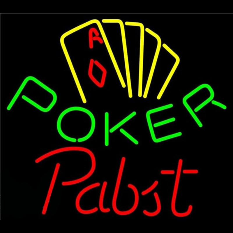 Pabst Poker Yellow Beer Sign Enseigne Néon