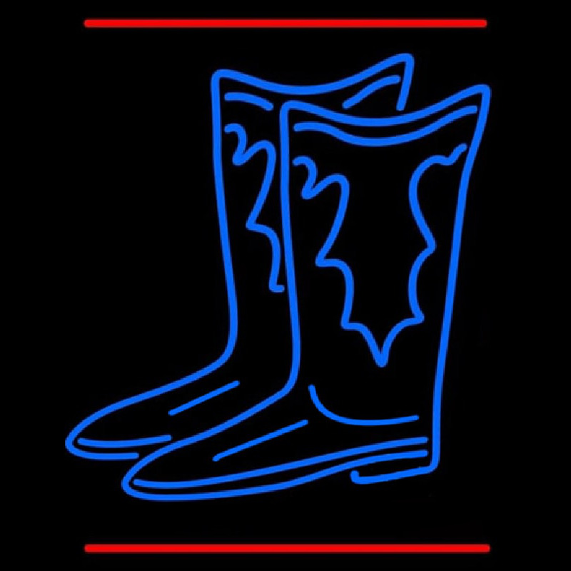 Pair Of Boots Logo With Line Enseigne Néon