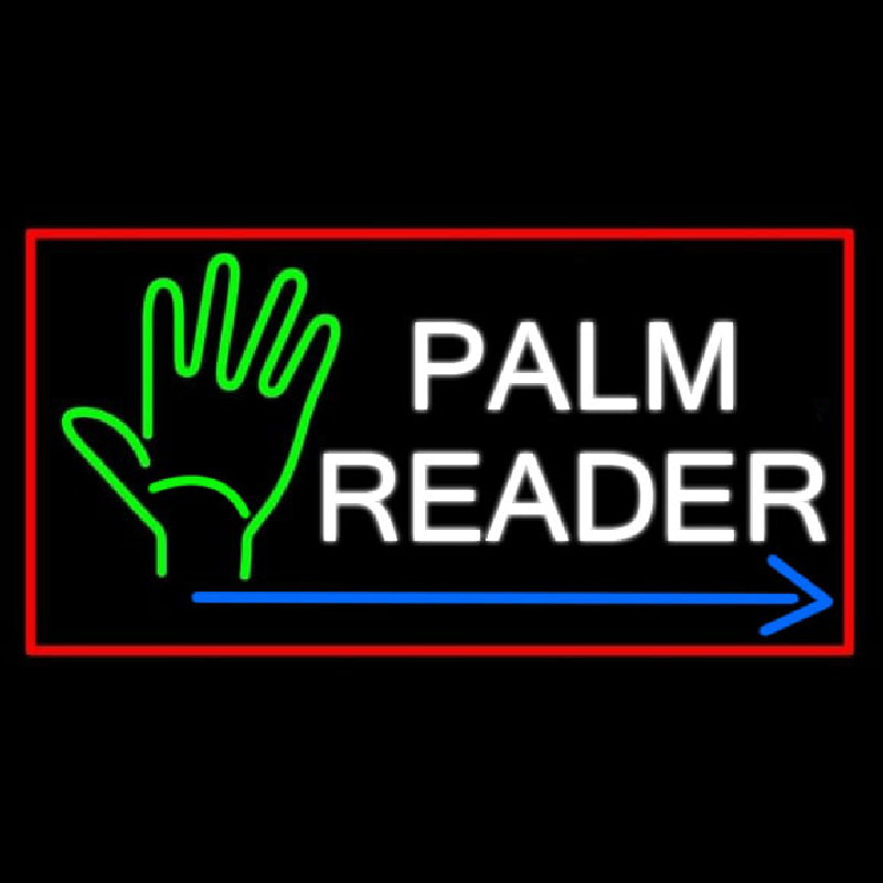 Palm Reader Arrow Red Border Enseigne Néon