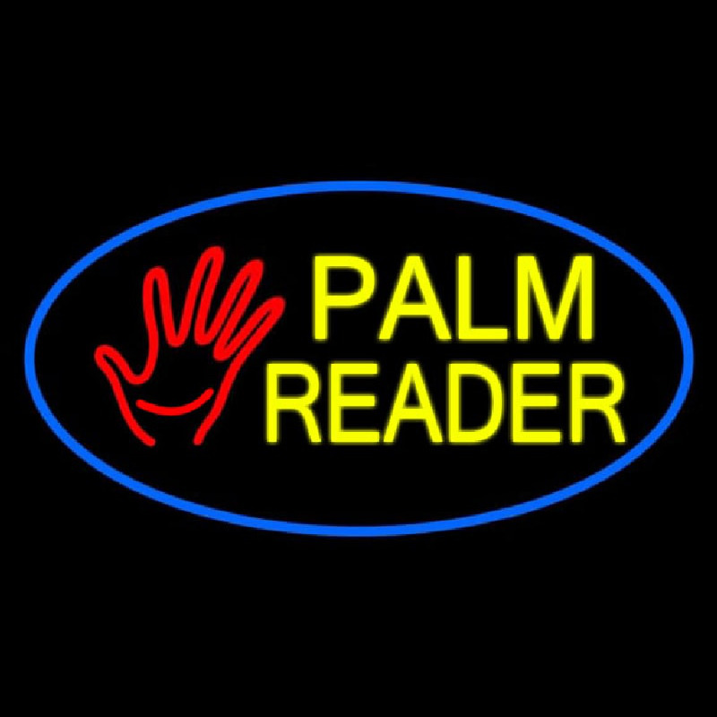 Palm Reader Logo Blue Oval Enseigne Néon