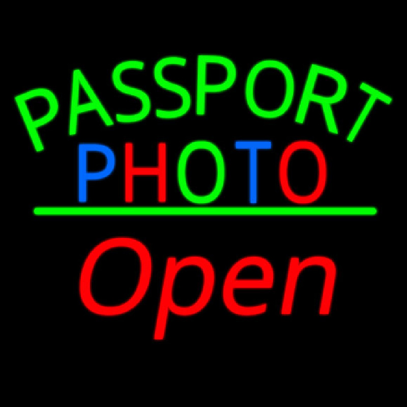 Passport Multi Color Photo With Open 2 Enseigne Néon