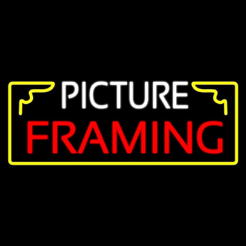 Picture Framing With Frame Logo Enseigne Néon