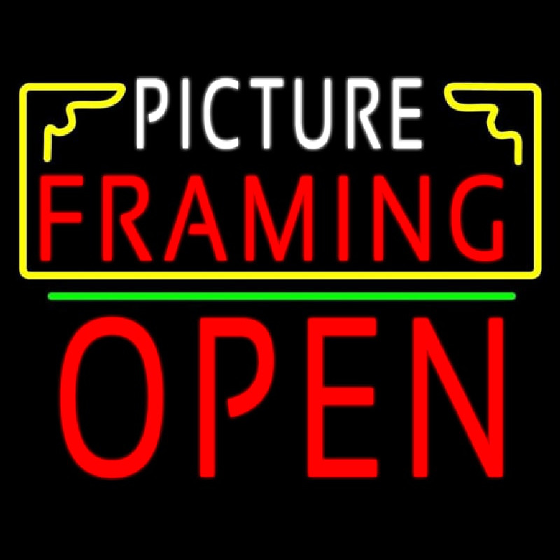 Picture Framing With Frame Open 1 Logo Enseigne Néon