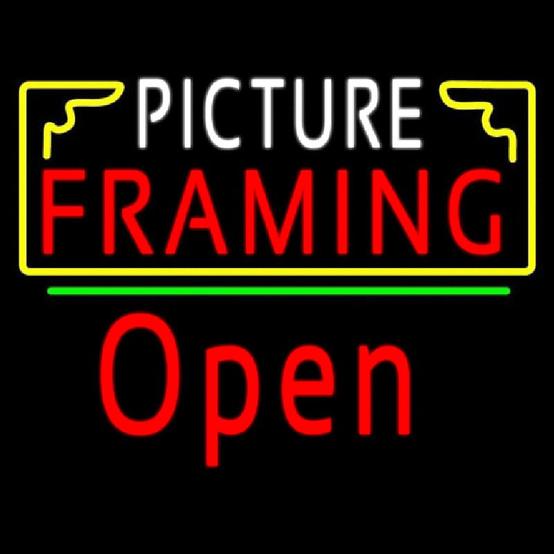 Picture Framing With Frame Open 2 Logo Enseigne Néon