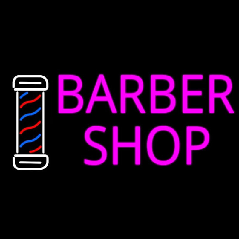 Pink Barber Shop With Logo Enseigne Néon