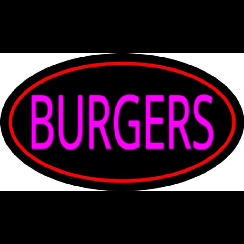 Pink Burgers Oval Red Enseigne Néon