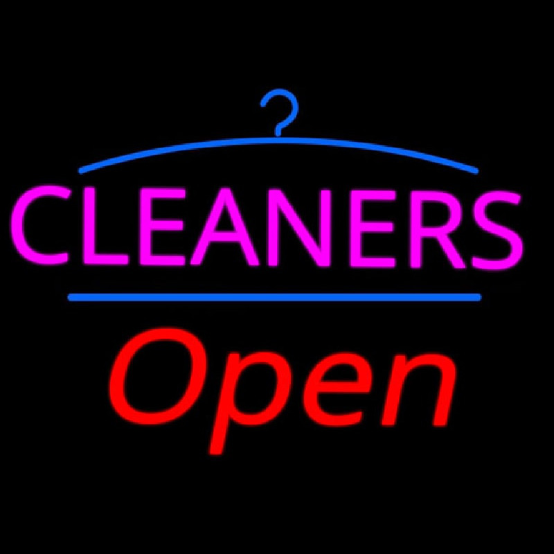 Pink Cleaners Logo Open Enseigne Néon