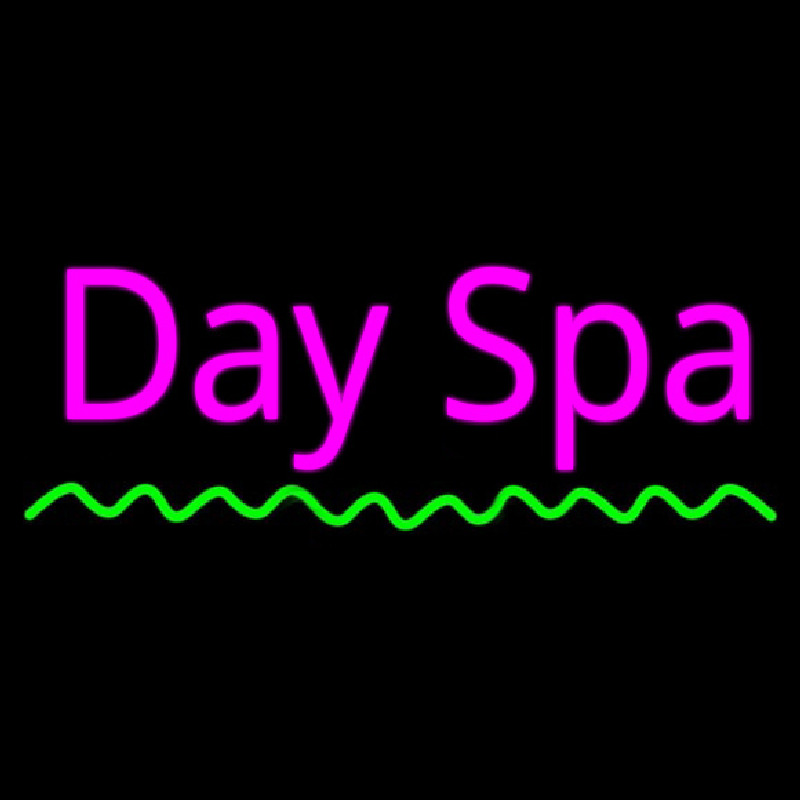 Pink Day Spa Green Waves Enseigne Néon