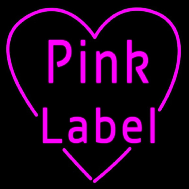 Pink Label Heart Enseigne Néon