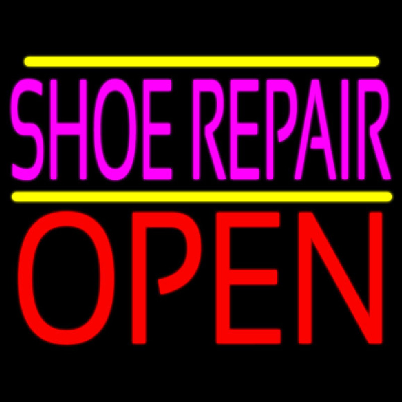 Pink Shoe Repair Open Enseigne Néon