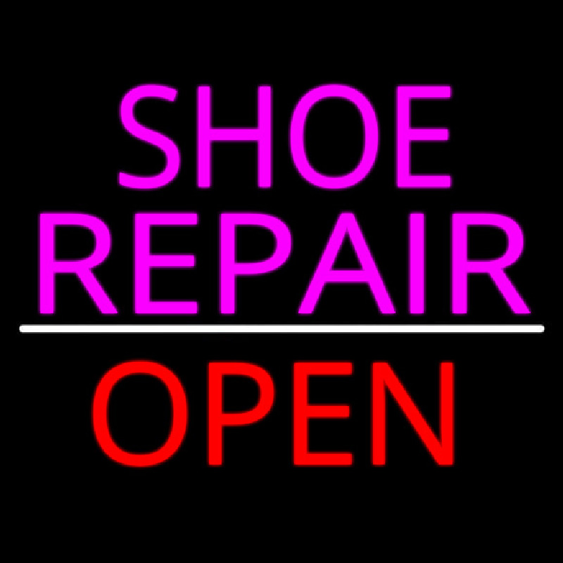 Pink Shoe Repair Open With Line Enseigne Néon