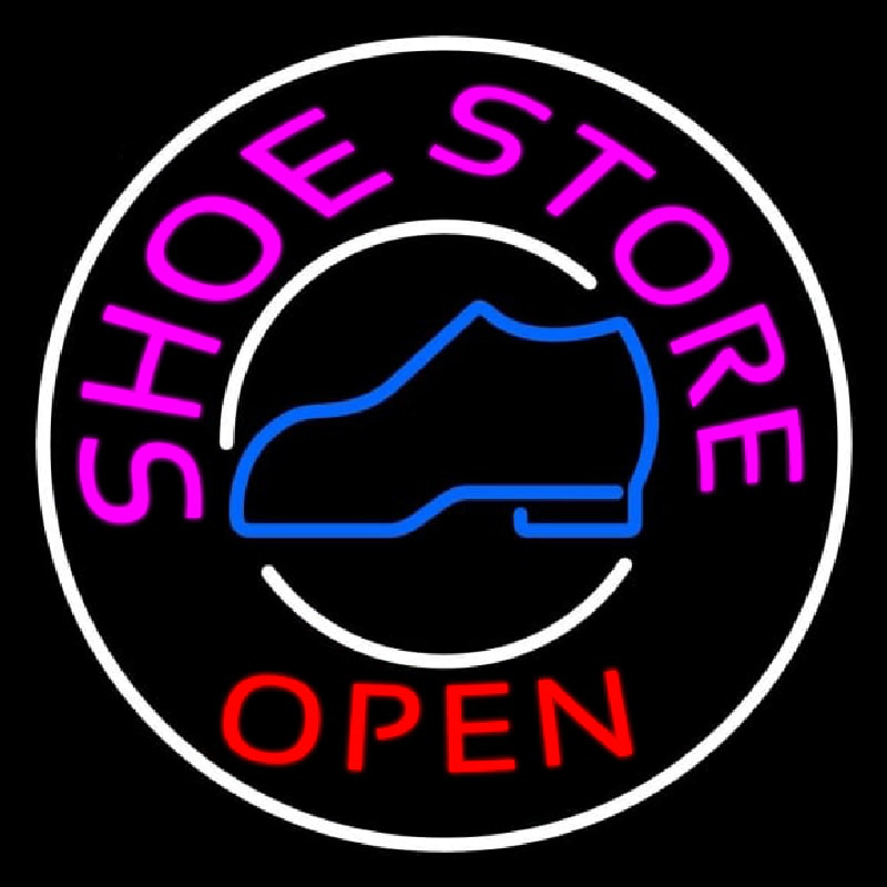 Pink Shoe Store Open Enseigne Néon