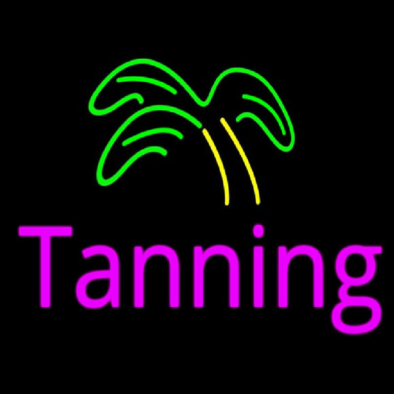 Pink Tanning Palm Tree Enseigne Néon