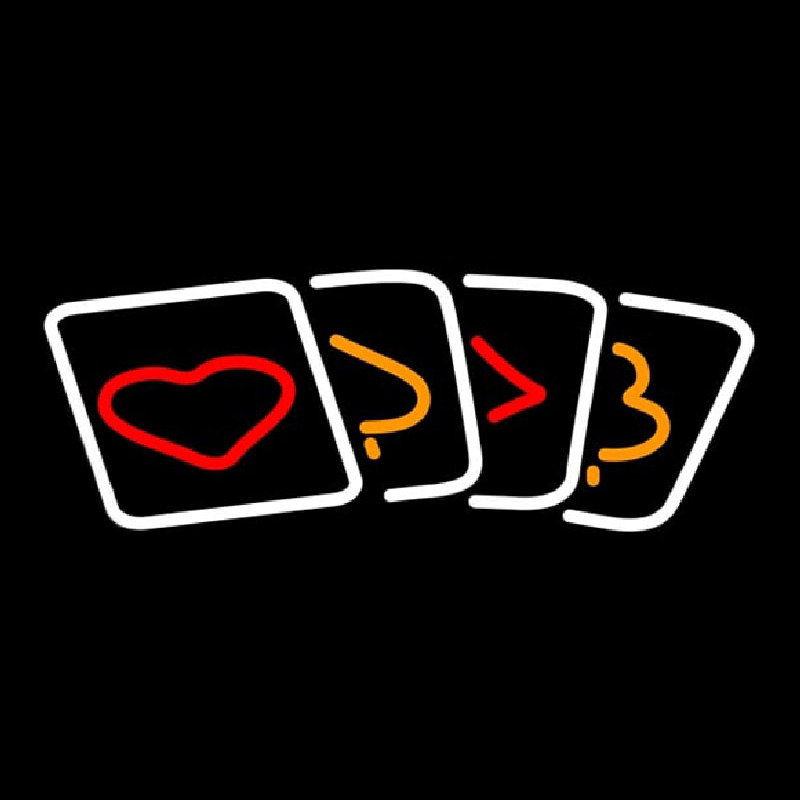 Poker Cards Icon 1 Enseigne Néon