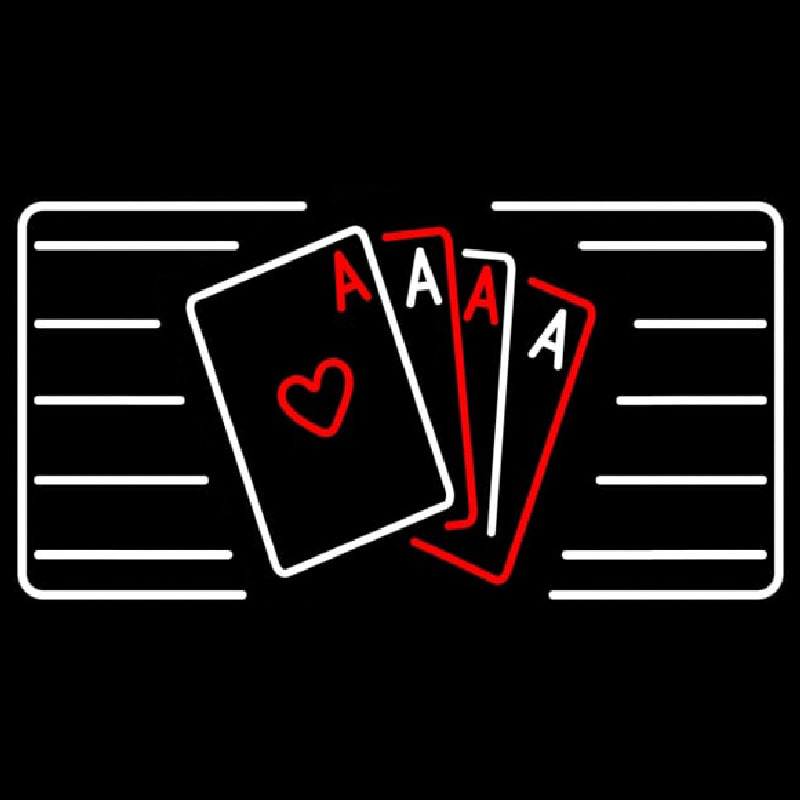 Poker Cards Icon 6 Enseigne Néon